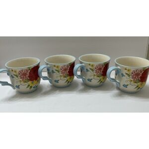 Pioneer Women Sweet Rose Floral Stoneware Coffee Tea Cup Mug  14.5 Oz Set Of 4